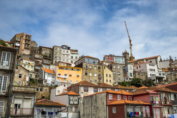 Fototapeta na wymiar Porto, Portugal - August 16, 2015: Old Houses in Porto