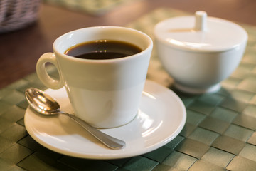 Coffee Americano in a White Cup