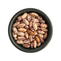 Dry Pinto Beans in Round Bowls Isolated