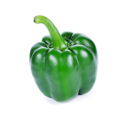 green pepper on white background