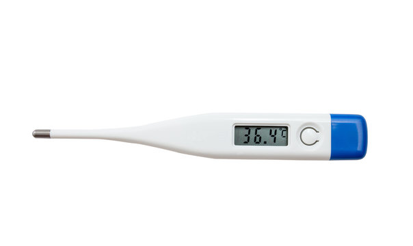 Electronic modern thermometer isolated