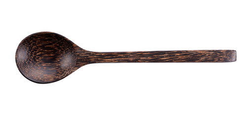 wooden spoon isolated on a white background.