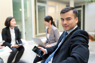 Group of people on business project presentation