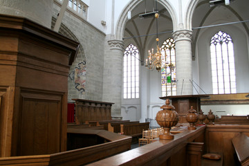 Fototapeta premium Interior of the Saint Catherijne kerk in f the old historic fortress Brielle