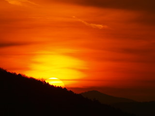 Sunset, Sonnenuntergang, roter Sonnenuntergang, Sonnenuntergang Berg, Wandern