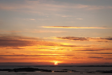 Fototapeta na wymiar Sunset from the Inner Hebridean island of Tiree, Scotland