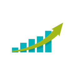 statistics bars growing icon vector illustration graphic design