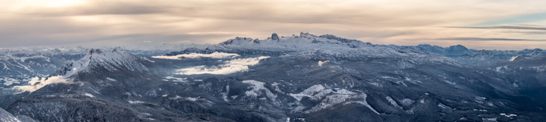 Flight over the alps