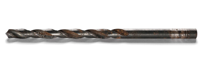 Old rusty drill bit, isolated on white