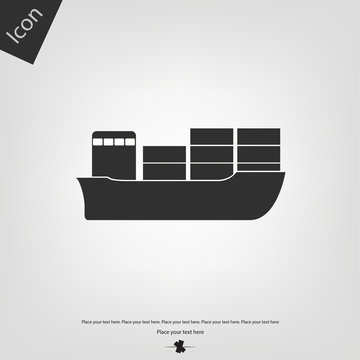 Container ship vector icon