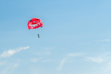 Paratrooper in the sky