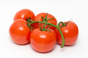 red tomatoes isolated on white background