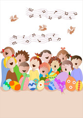 Fototapeta premium coro con uova pasquali
