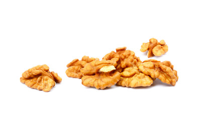 Healthy walnuts isolated on white background 