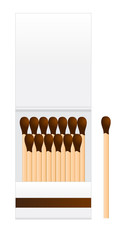 Vector Opened Blank Book Of Matches Top View Isolated on White Background