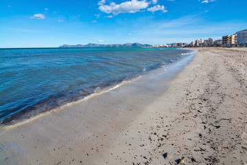 Empty sandy Mediterranean beach