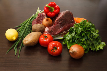 Meat and vegetables
