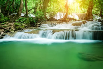 Deurstickers Huay Mae Khamin waterfall in tropical forest, Thailand  © totojang1977