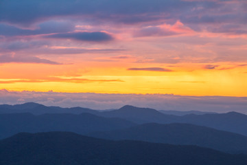 Fototapeta na wymiar Sunset in mountain.
