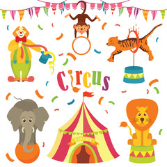 Circus - vector clip art on white isolated