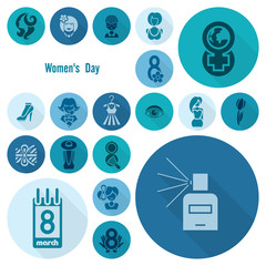 Womans Day Icon Set