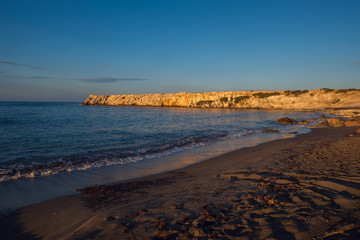 Sunset at the coast of the Mediterranean Sea