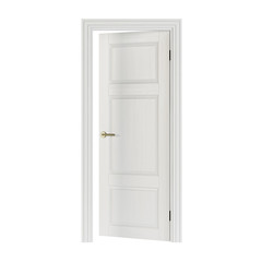 Door isolated on white background. 3D rendering.