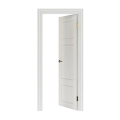 Door isolated on white background. 3D rendering.