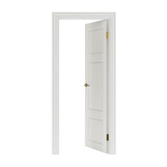 Door isolated on white background. 3D rendering.