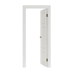 Door isolated on white background. 3D rendering.