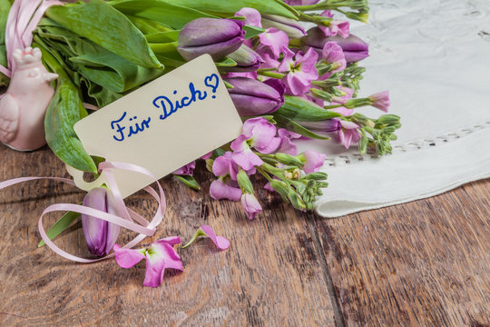 Ein Blumenstrau&szlig; in zartem Rosa f&uuml;r Dich