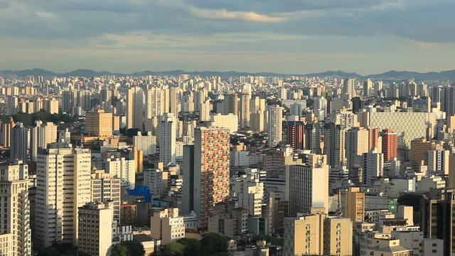 City metropolis landscape. The city of sao paulo seen from high above