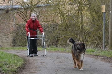 erste schritte draussen am gehbock
