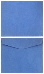 Blue vintage mail envelope mail both sides