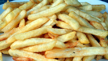 French fries, chips or finger chips are served hot, either soft or crispy, and are generally eaten as part of lunch or dinner or by themselves as a snack