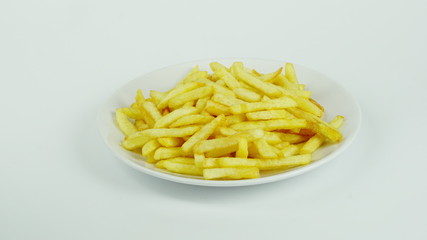 French fries, chips or finger chips are served hot, either soft or crispy, and are generally eaten as part of lunch or dinner or by themselves as a snack