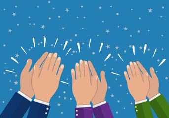 Human hands clapping. applaud hands. vector illustration in flat style.