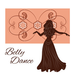 Silhouette of belly dancer in motion