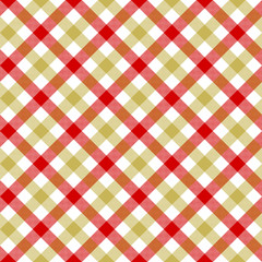 White red beige check plaid fabric texture seamless pattern