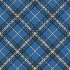 Blue check plaid tartan seamless pattern