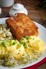 Fried fish fillet of cod.