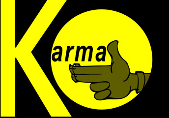 Karma concept: finger gun to mimic a handgun