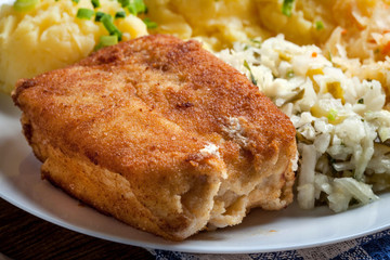 Fried fish fillet of cod.