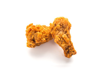 fried chicken on white background.
