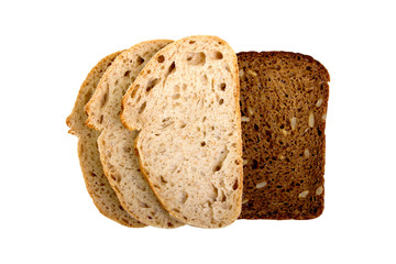 Bread sliced, isolated on white background