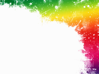 Watercolor rainbow border