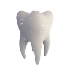 Human tooth isolated on white background, 3D illustration