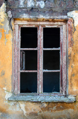 old window without glass, vintage