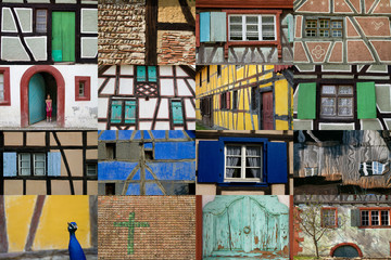 Half timbered house at the ecomusee in Alsace
