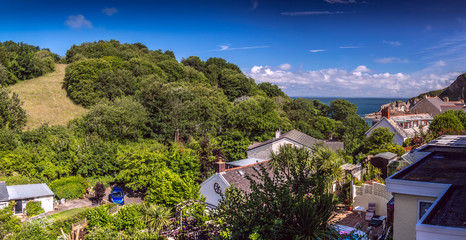 A picturesque view of the outskirts of the town of Combe Martin. North Devon. England